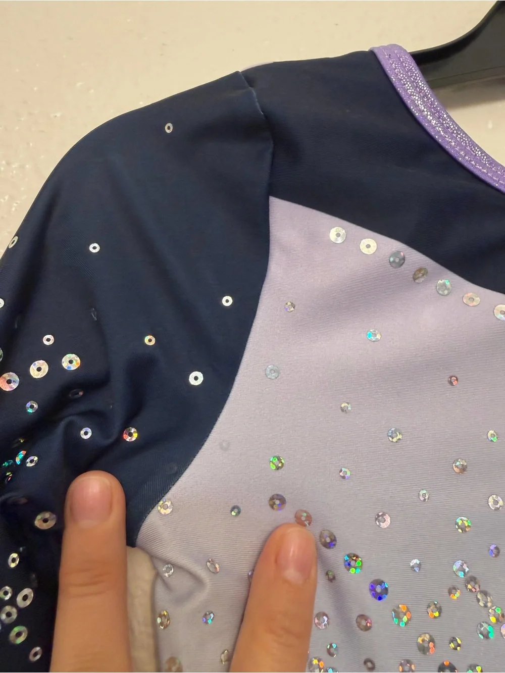 Ozone gymnastics competition ombre sequin custom leotard XSA-extra small adult